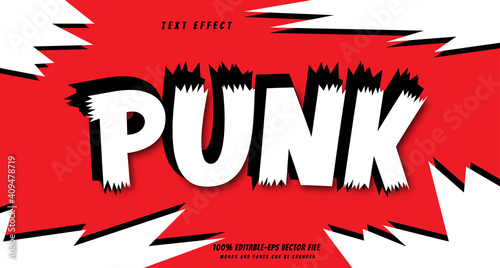 punk text effect design vector