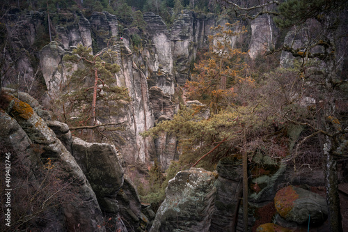 Prachovske skaly, Prachov rocks, stone formations in Bohemian Paradise, Czech Republic