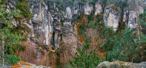 Prachovske skaly, Prachov rocks, stone formations in Bohemian Paradise, Czech Republic photo