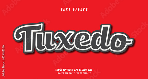 tuxedo text effect design vector