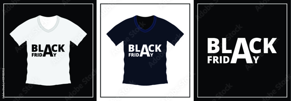 Black friday typography t-shirt design template, Black friday t-shirt