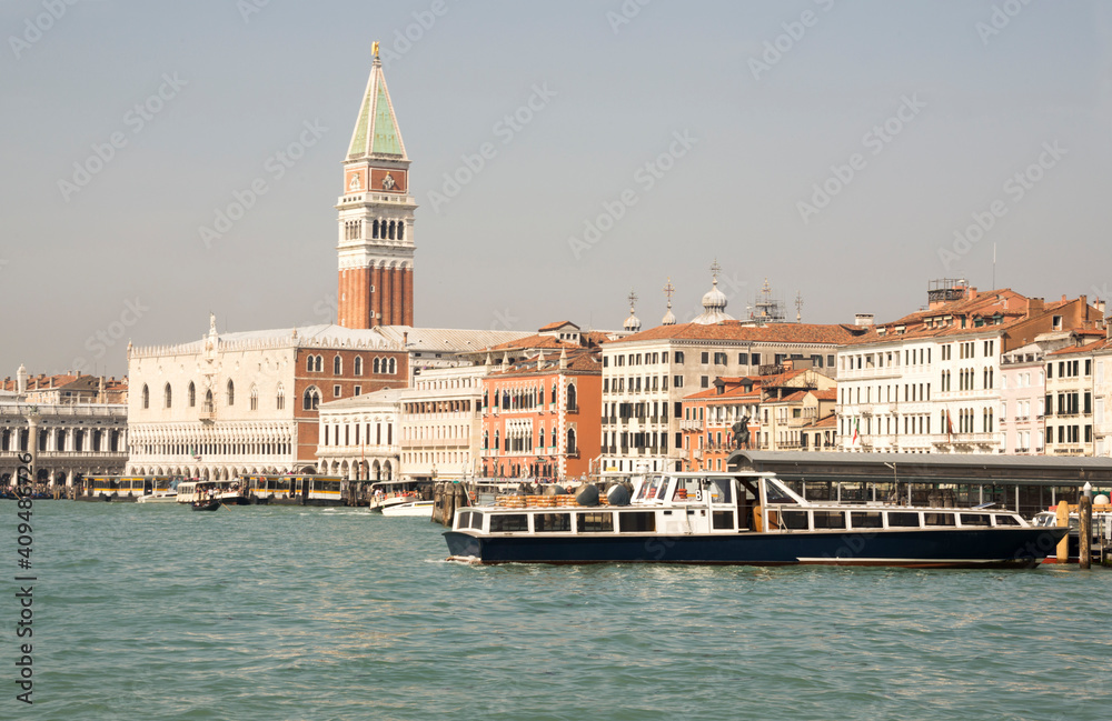 View of the Piazza San Marco from the boat. Venice. Italy