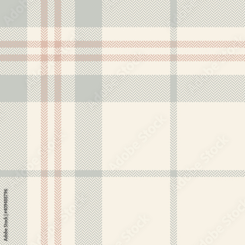 Plaid pattern large in grey, beige, pink. Seamless light simple herringbone soft cashmere tartan check plaid for flannel shirt, skirt, blanket, duvet cover, other spring autumn winter textile print.