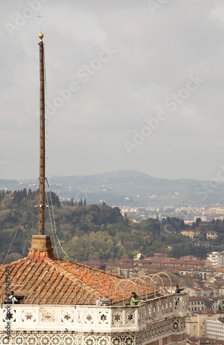 Giotto's bell tower with a view of the Duomo photo