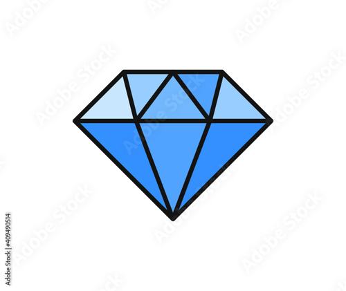 Diamond vector icon - diamond / crystal flat design illustration for web, app, software use