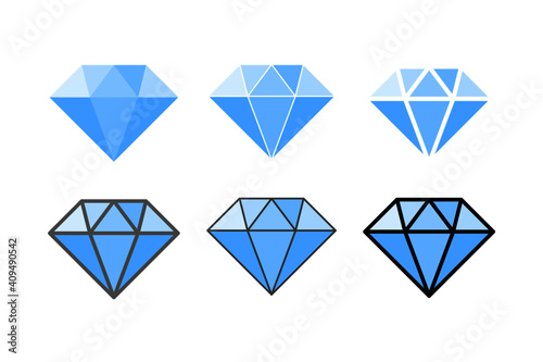 Diamond vector icon - diamond / crystal flat design illustration for web, app, software use photo