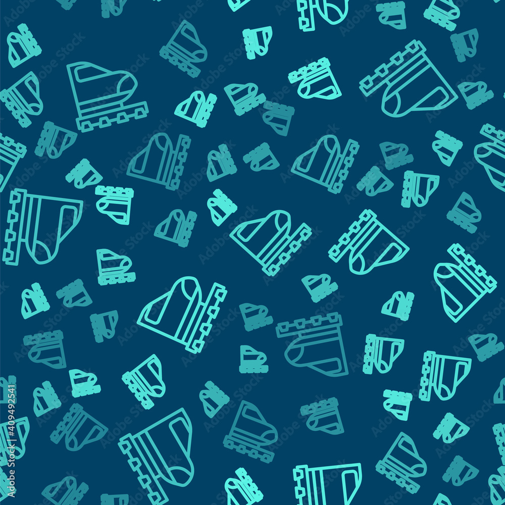 Green line High-speed train icon isolated seamless pattern on blue background. Railroad travel and railway tourism. Subway or metro streamlined fast train transport. Vector. Green line High-speed train icon isolated seamless pattern on blue background. Railroad travel and railway tourism. Subway or metro streamlined fast train transport. Vector.