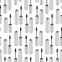 Canvas schilderij Glamour stijl patronen Mascara mode illustratie naadloos patroon  © Iuliia  Emelianova