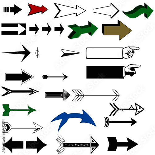arrow, arrows, direction, symbol, icon, sign, isolated, 3d, blue, white, paper, business, set, illustration, design, abstract, pointer, red, shape, graphic, pointing, green, point, web, concept, finge