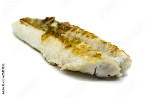 grilled redfish fillet isolated on a white background