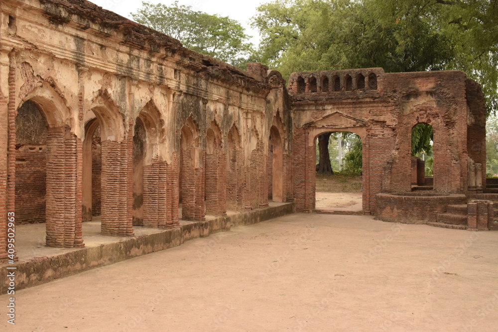 indoor structure of the residency, a historical wonder in lucknow, uttar pradesh, india