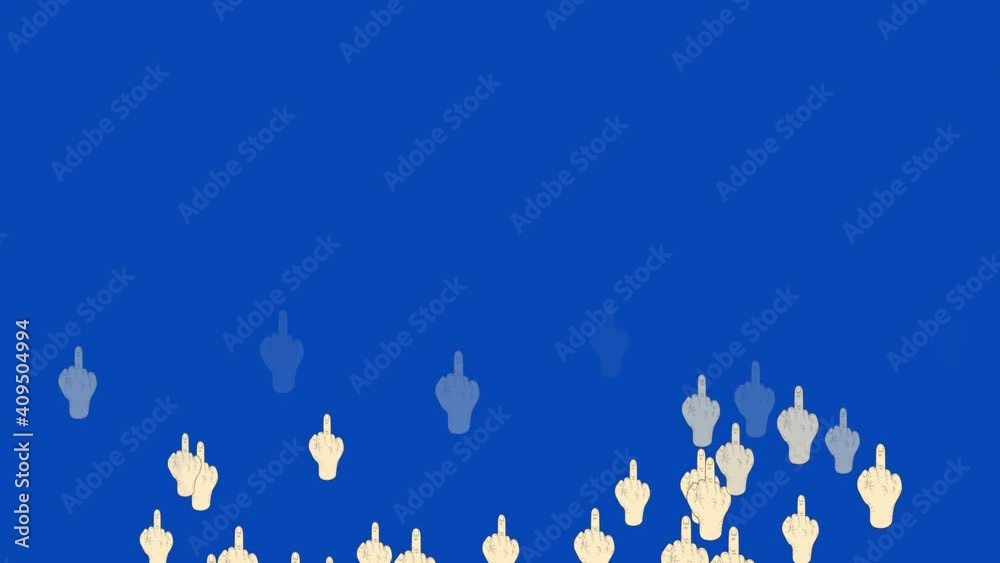 blue screen middle finger hand gesture animation footage,finger sticker