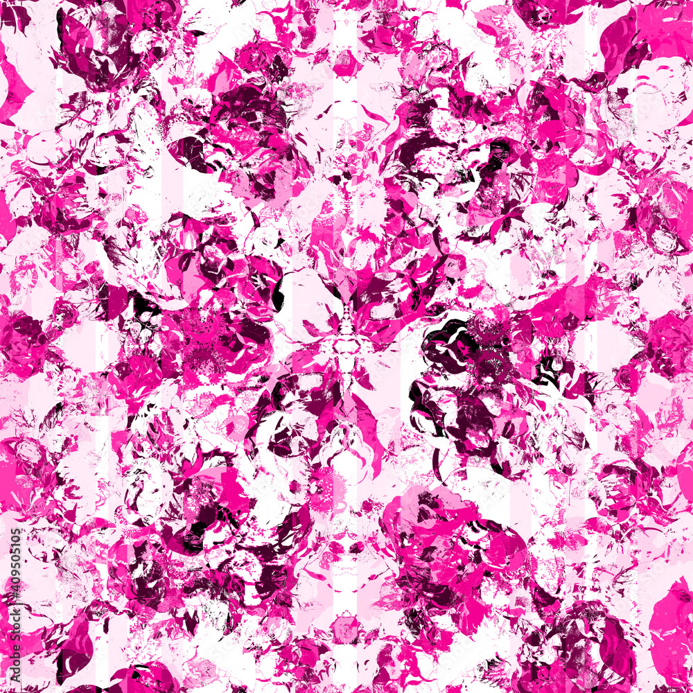 Abstract seamless lovely pattern drawn blooming roses with foliage. Perfect print for surface, textiles and design . Texture. Abstract seamless lovely pattern drawn blooming roses with foliage. Perfect print for surface, textiles and design . Texture.