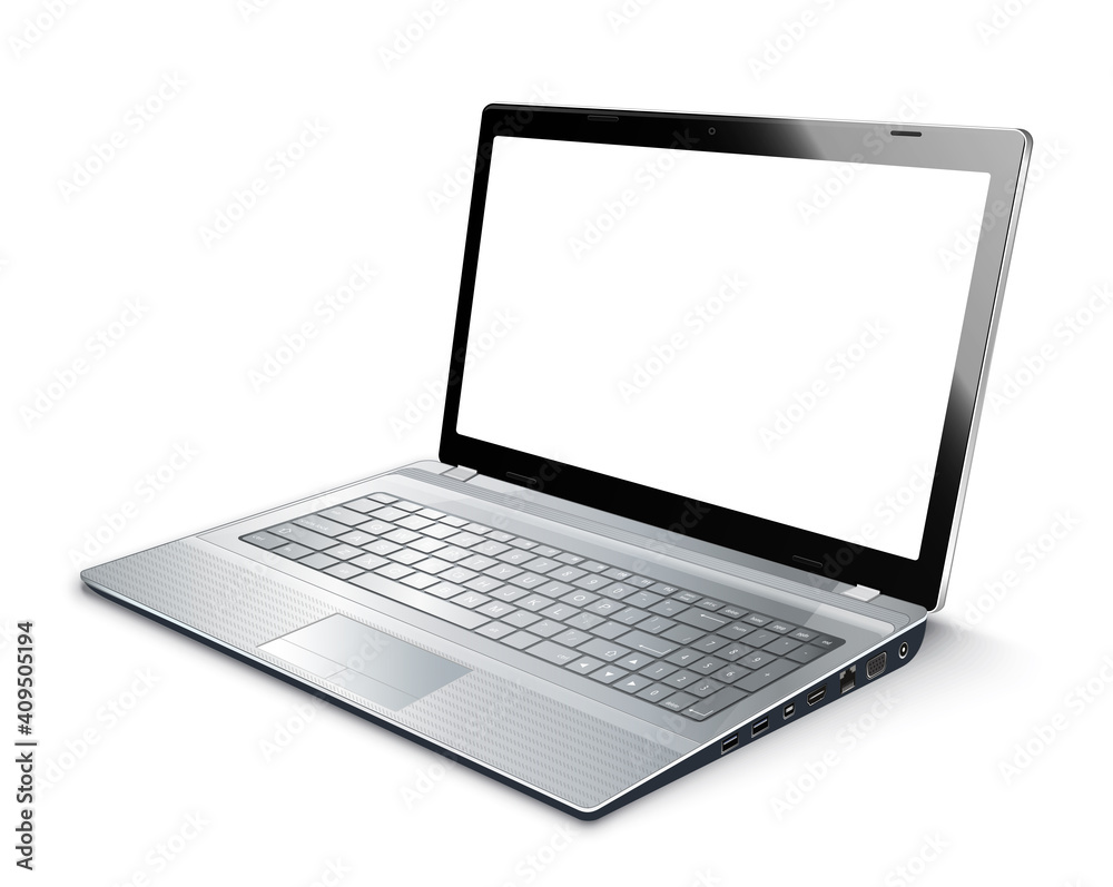 Laptop isolated on white with empty screen vector illustration Laptop isolated on white with empty screen vector illustration