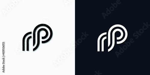 Modern Abstract Initial letter RP logo. This icon incorporates two abstract typefaces in a creative way. It will be suitable for which company or brand name starts those initial. photo