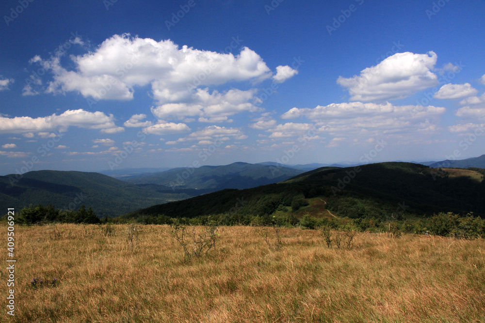 View from Jaslo peak in Bieszczady Mountains, Poland View from Jaslo peak in Bieszczady Mountains, Poland