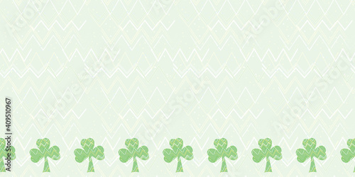 Shamrock Chevron border seamless vector pattern st. patricks day surface pattern design