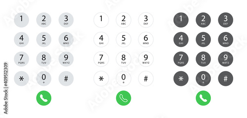 Smartphone dial keypad with numbers and letters. Interface keypad for touchscreen device. Dialing numbers phone on screen. Mobile phone keypad design. Vector Illustration.
