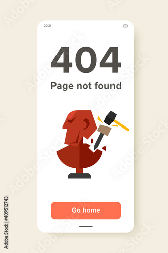 Illustration of unfinished sculpture with chisel and hammer. Creating sculpture, sculptor, occupation, hobby. Art concept. Can be used for topics like art, sculpture, creativity, hobby