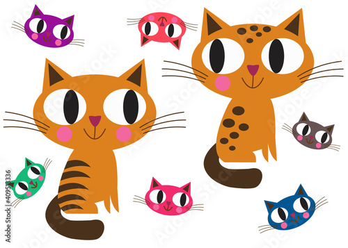 Orange cats  funny cartoons.