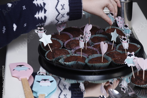 Fototapeta Przyjęcie urodzinowe dziecka muffiny