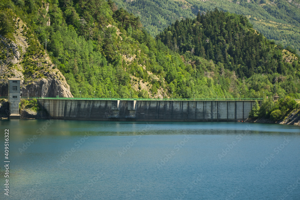 view of the Lanuza reservoir located in the Aragonese Pyrenees in the province of Huesca, Spain