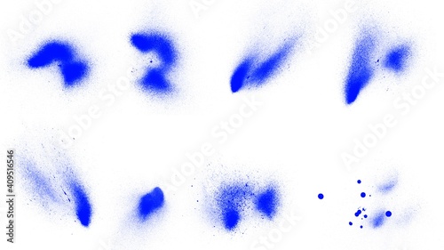 Beautiful blue powder splash brushes