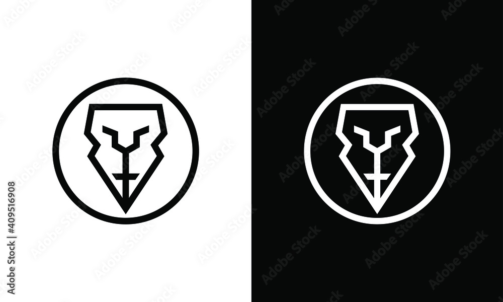 Line art lion logo design Line art lion logo design