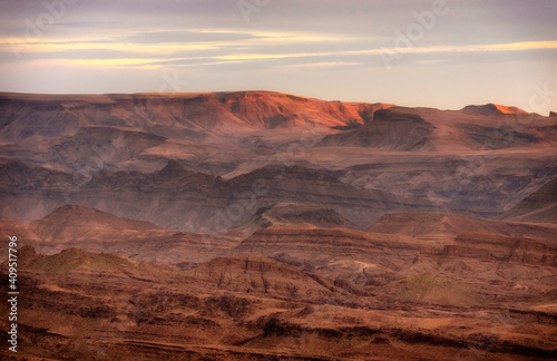 Sunset alpine landscape of Atlas Mountains, South Morocco, Africa photo
