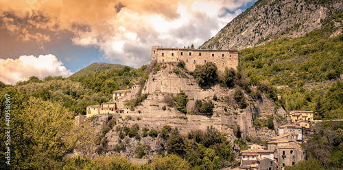 ruins of the castle, Cerro Al Volturno, Molise, Italy
