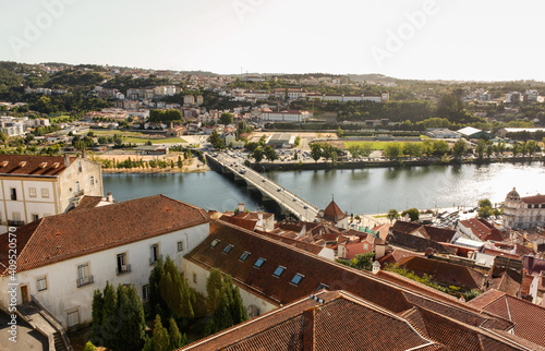 Aerial view of the city, Mondego River, Coimbra, Portugal
