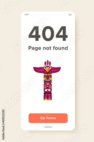 Canadian animalistic haida totem icon. Canadian native art, landmark, paganism. Canada and paganism concept. Can be used for topics like Indian culture, primitive culture, tourism