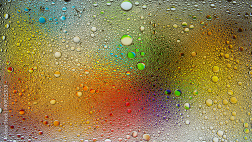 Abstract colorful bubbles. Freeze motion of color dust particles splash. Background image.