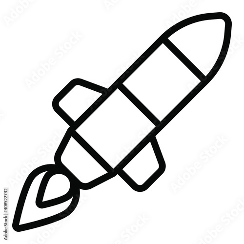 missile vector line icon isolated, Indian republic day icon. 
