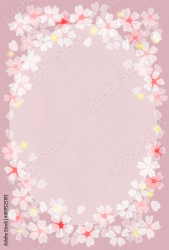 繊細な桜のフレーム素材 ピンク 
