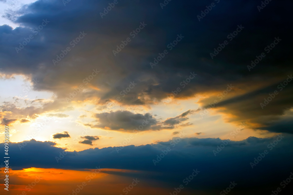 Beautiful sunset image  cloudscape background