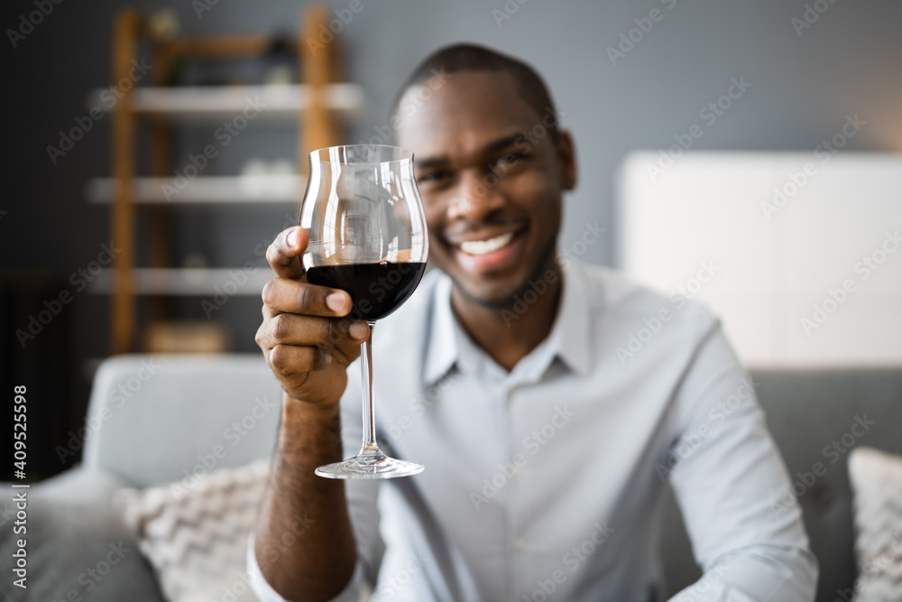 Man Drinking Red Wine In Video Conference Man Drinking Red Wine In Video Conference