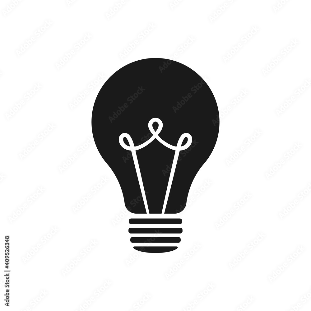 Bulb icon vector logo template. Light bulb in trendy flat style. Bulb icon vector logo template. Light bulb in trendy flat style.