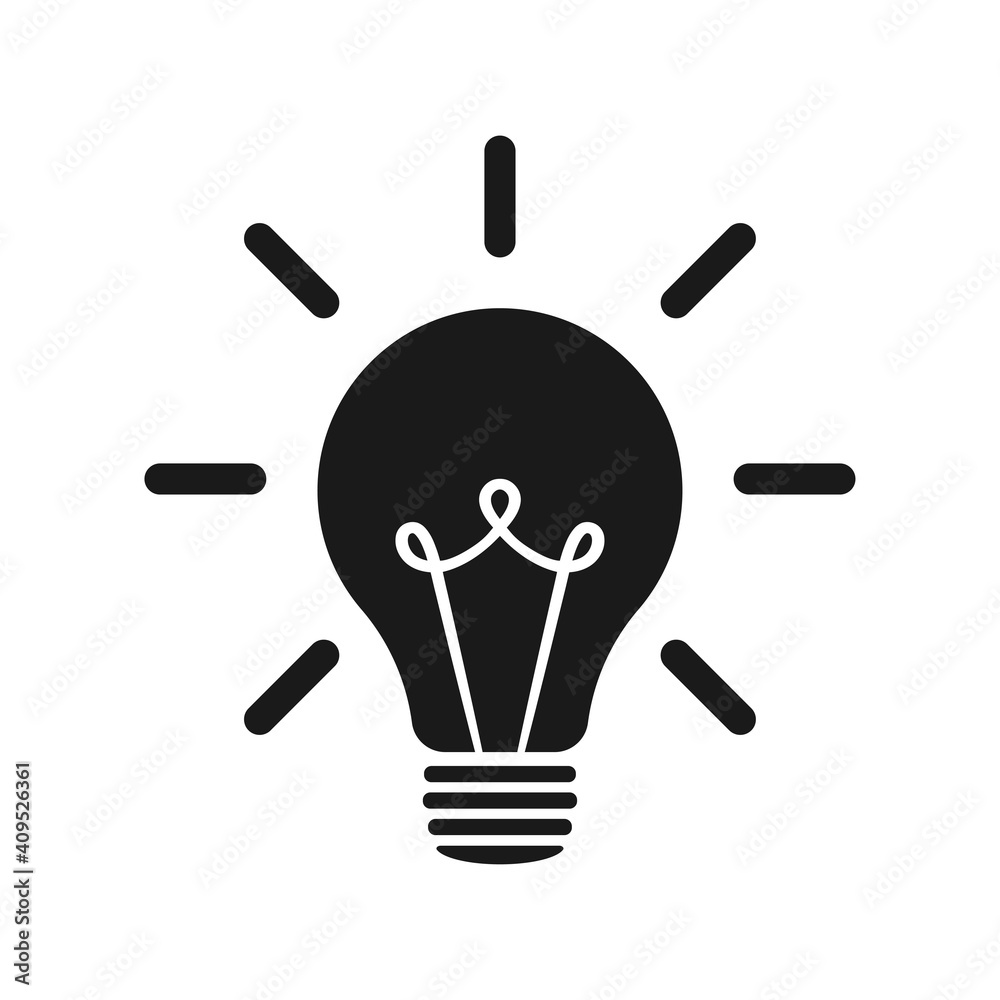 Bulb icon vector logo template. Light bulb in trendy flat style. Bulb icon vector logo template. Light bulb in trendy flat style.