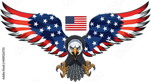 American eagle with USA flags