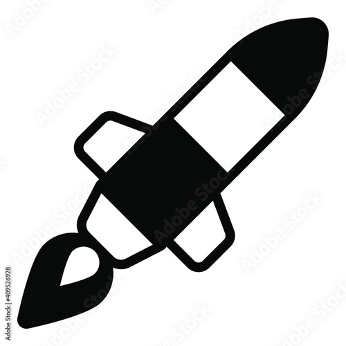 missile vector black icon isolated, Indian republic day icon. 
