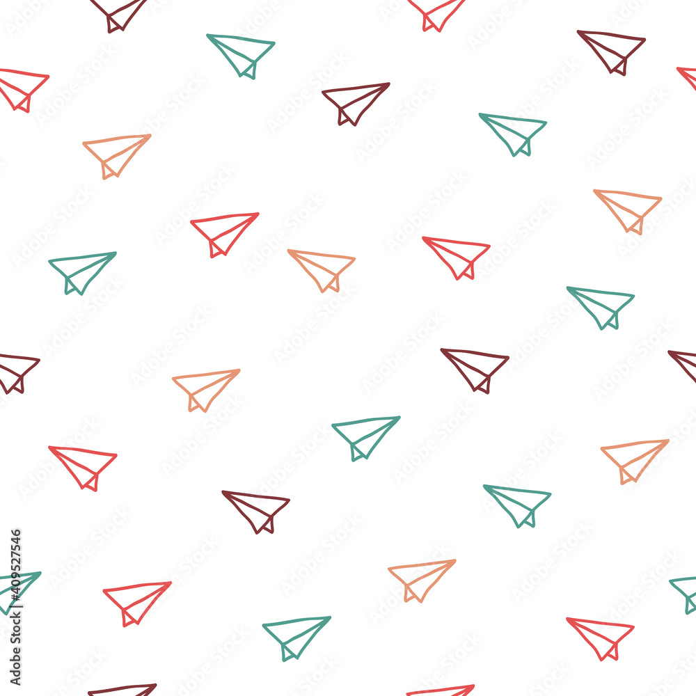 Simple paper plane doodle repeat pattern Simple paper plane doodle repeat pattern