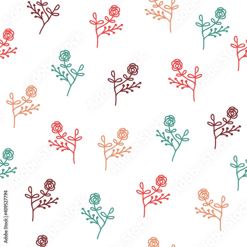 Simple floral doodle repeat pattern
