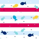 Illustration pattern sailor design of fishes and dots for fashion design or other products.
