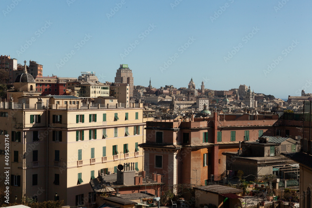 Panoramic view of Genoa, Italy