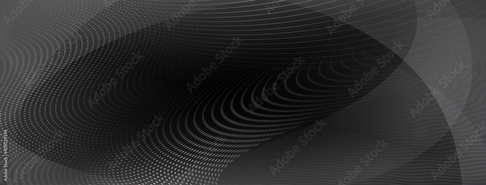 Abstract background made of curves and halftone dots in black and gray colors Abstract background made of curves and halftone dots in black and gray colors