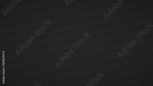 Abstract background of wavy curved stripes with shadows in black and gray colors