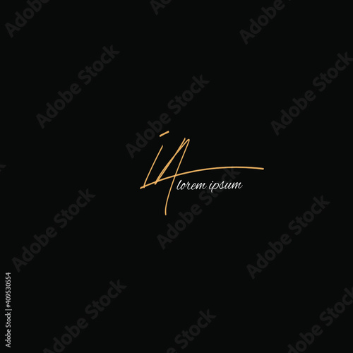 IA initial handwritten calligraphy, for monogram and logo
