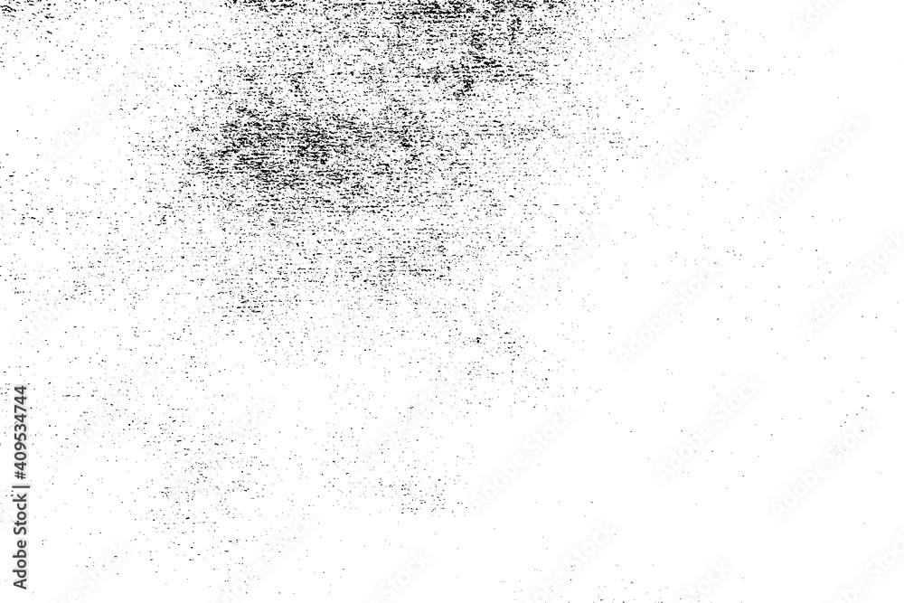 Fototapeta premium Black splatter vector overlay texture. Subtle grain grunge pattern of craft paper isolated on white background