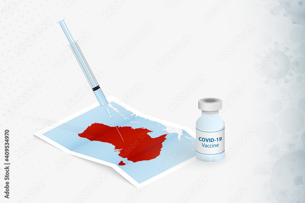 Australia Vaccination, Injection with COVID-19 vaccine in Map of Australia. Australia Vaccination, Injection with COVID-19 vaccine in Map of Australia.